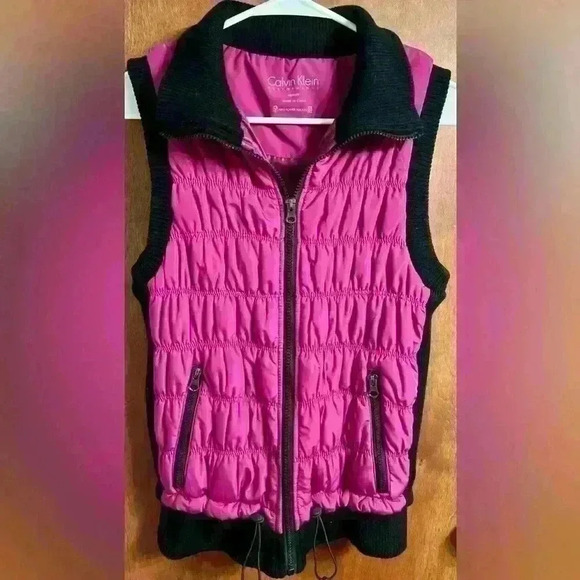 Calvin Klein performance women’s purple black stretchy form fitting vest medium - Picture 1 of 3